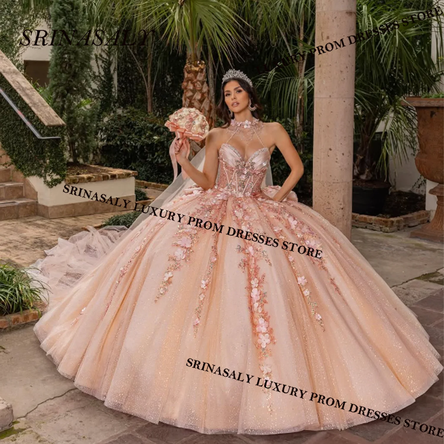 سباركلي الماس طويل حورية البحر فساتين لحضور الحفلات الموسيقية للفتيات السود الديكور الترتر مخصص بلا أكمام ريشة رسمية ثوب مسائي رداء