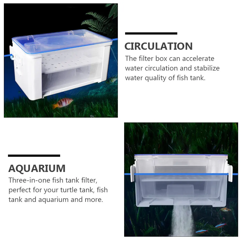 Fish Tank Filter Box Multi Stage Filtration Stable Water Circulation Hanging Turtle Aquarium Filter Aquarium Accessories