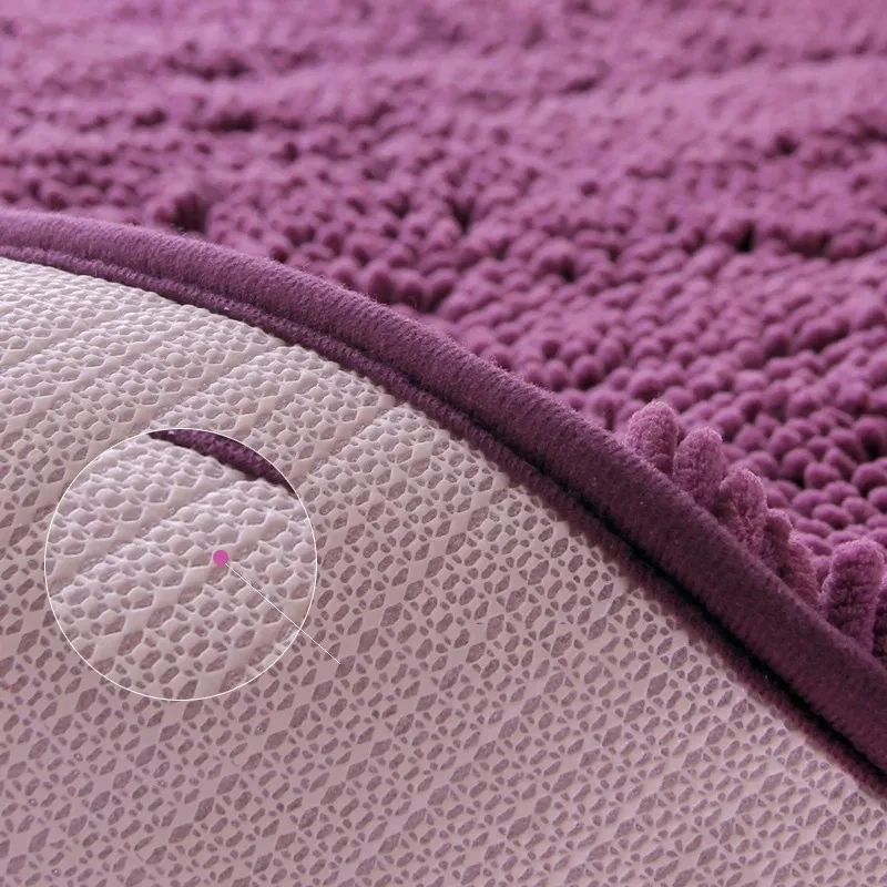 Chenille Bathroom Pads Heart Shape Solid Color Mats Doormat Bathroom Non-sllip Absorbent Floor Mat Soft Bedroom Small Carpet
