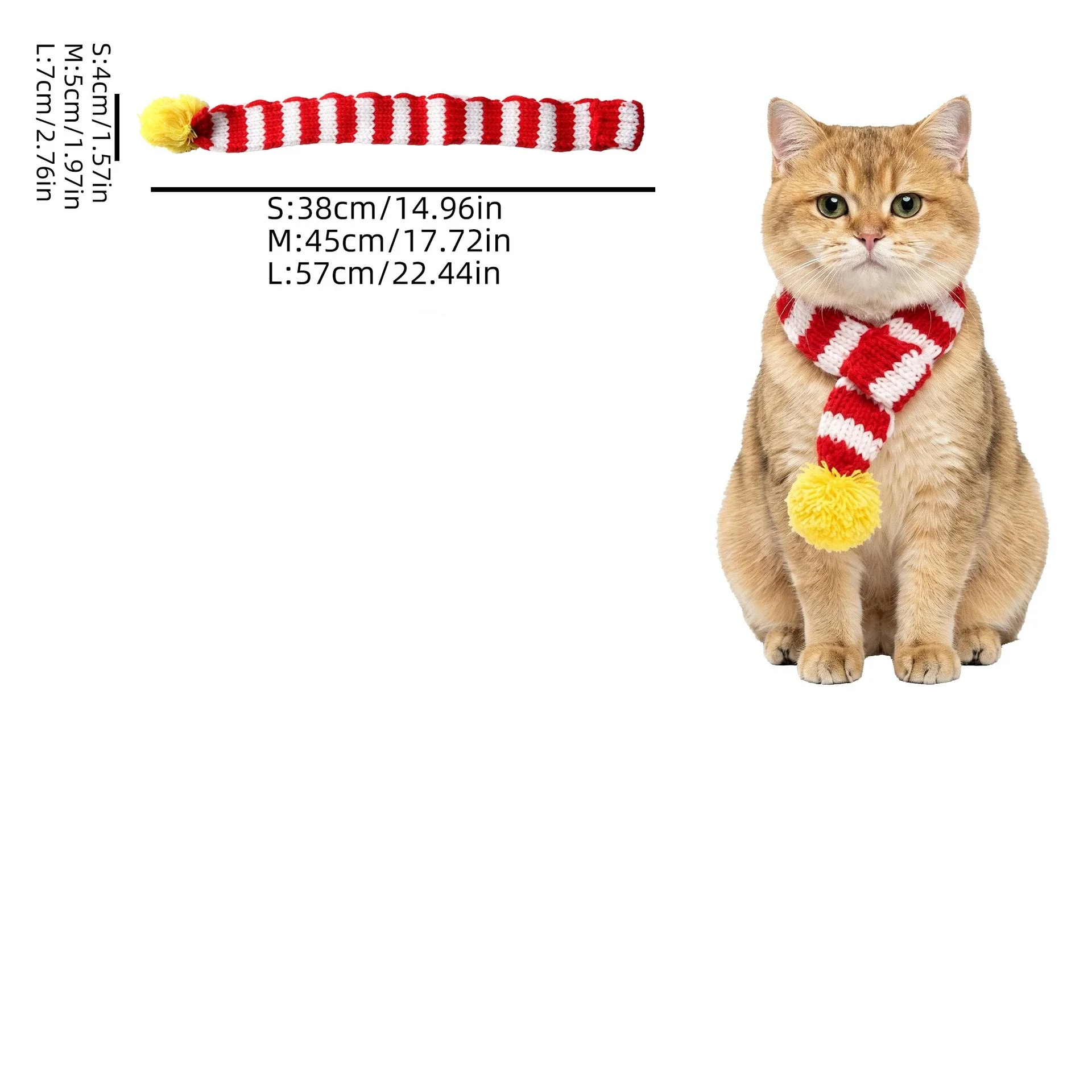 Handmade Knitted Christmas Scarf Pet Striped Scarf VIP Teddy Scarf Cat and Dog Pet Supplies