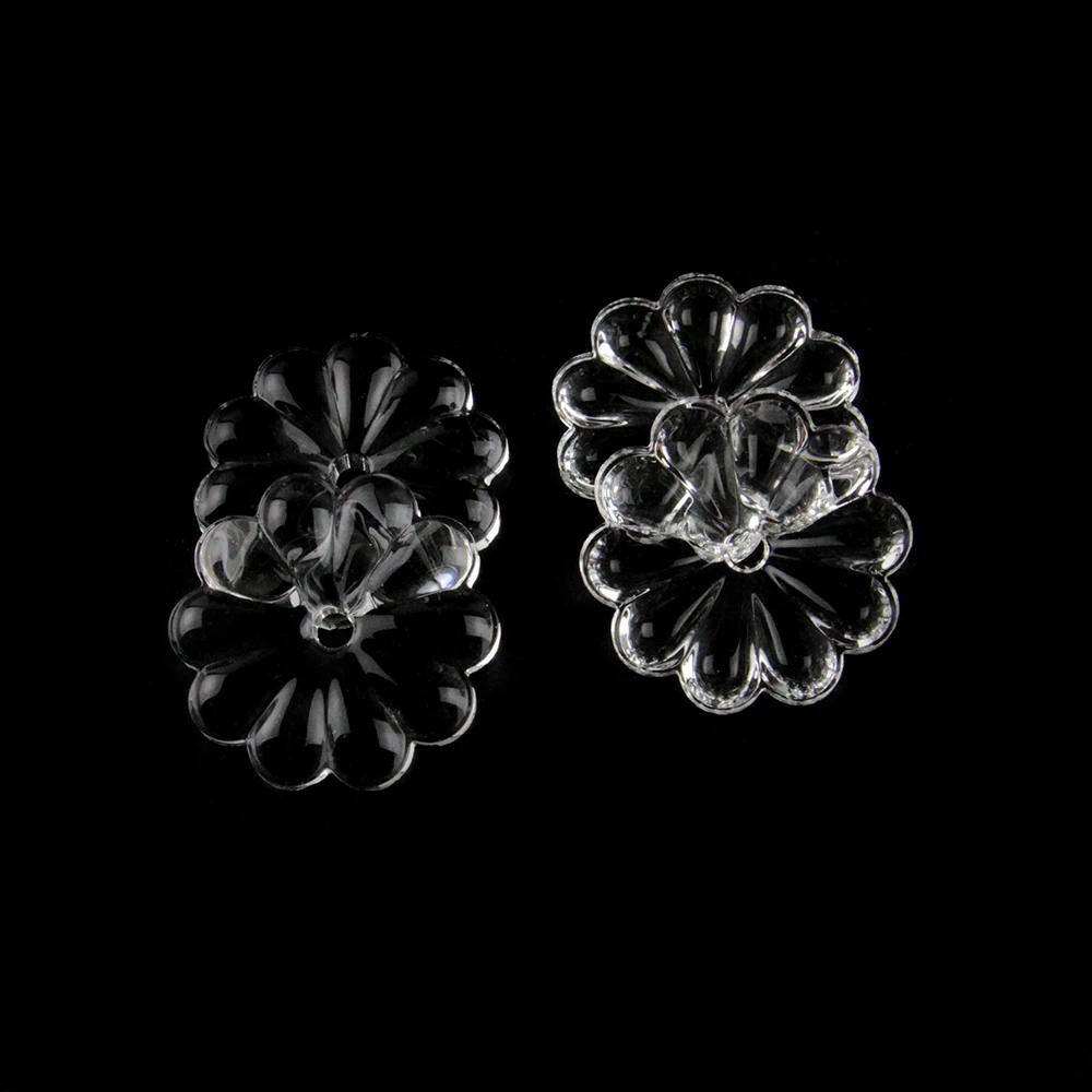 Various Sizes Clear Crystal Rosettle Beads Chrysanthemum Flower Shape Glass Chandelier Parts for Curtain Home Wedding Door Decor