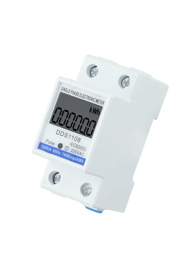 LCD Single Phase Electric Energy Meter KWH AC Digital WattHour Meter 220V 60A User friendly Design and Interface