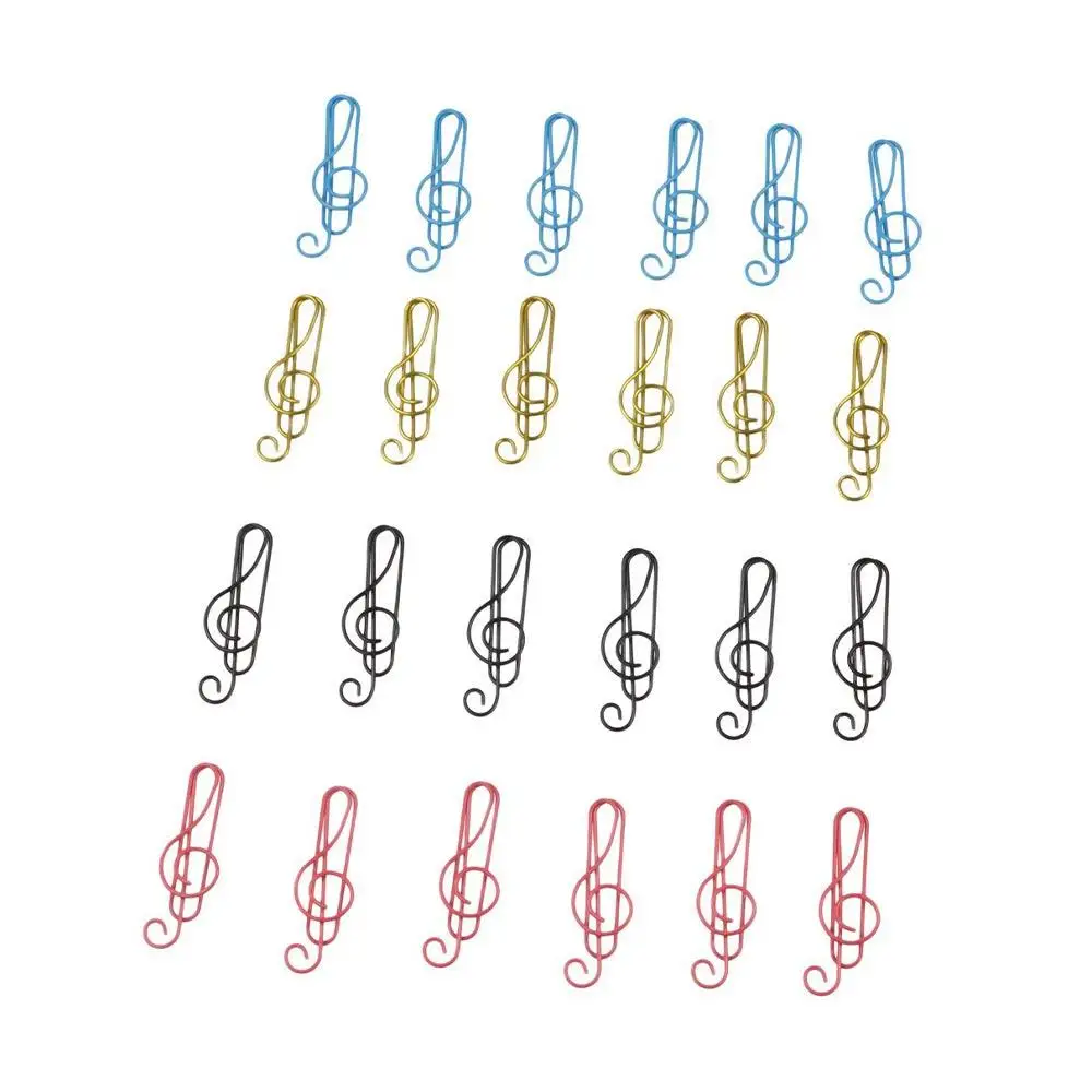 20PCS/Set Music Note Music Shape Paper Clips Durable Stationery Music Note Metal Paper Clips Creative Cute