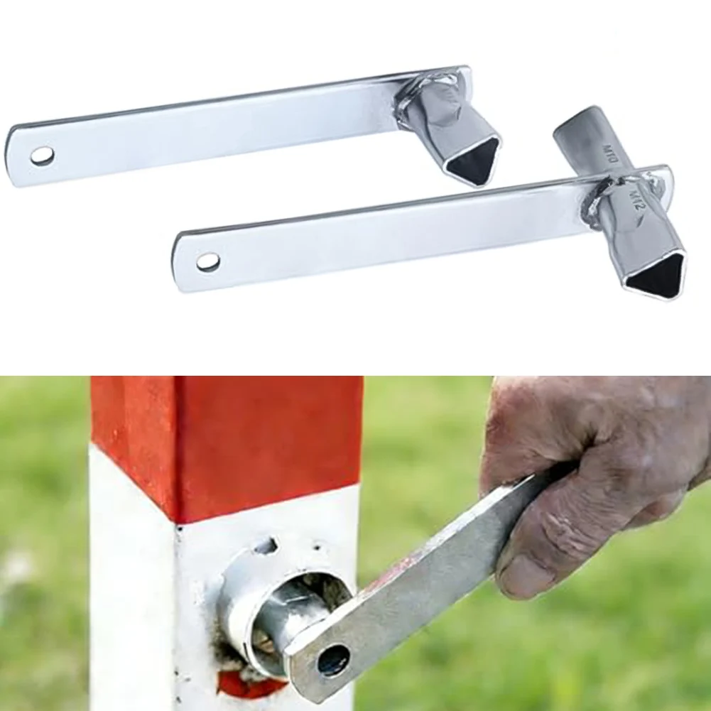 2 Pcs M10 M 12 Triangle Key For Barrier Posts Bollard Locking System Ergonomic Wrench Tool Car Park Security Automotive Part