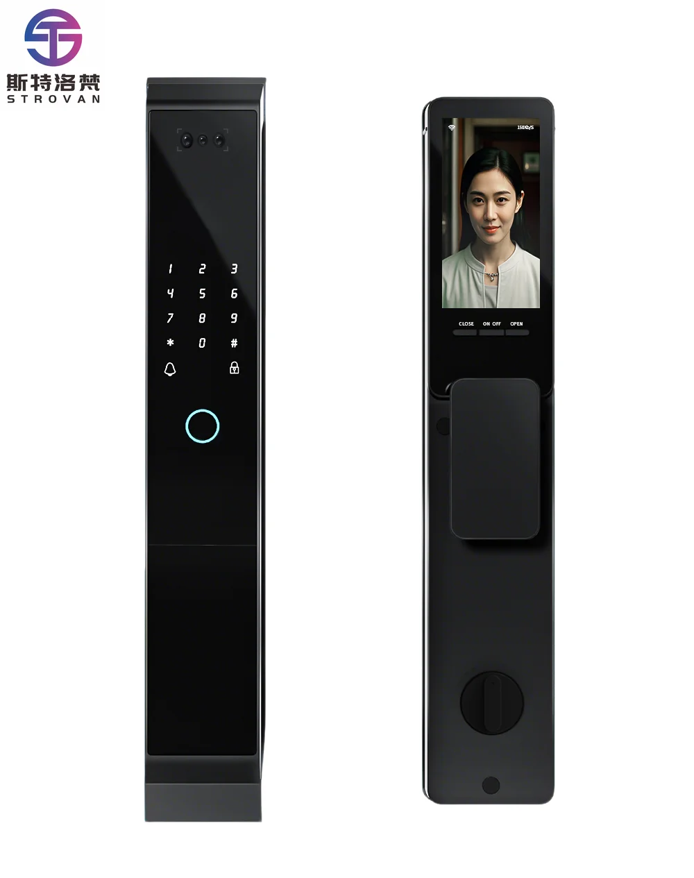 3D Face Recognition Multifunction Video Intercom Intelligent Smart Lock Door With  for Wooden Doors