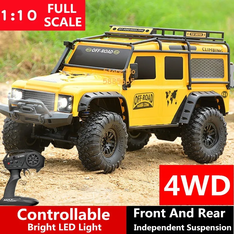 4WD 1/10 Professional Large RC Truck Hobby Grade 2.4G Large Off Road Headlight High Speed Remote Control Car Adult RC Cars Toy