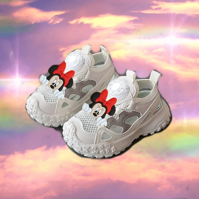 

Stitch Kids Swivel Button Sport Sandals mickey mouse first walkers Summer 2026 New Boys Fashion Mesh Cutout Girls Casual Shoes