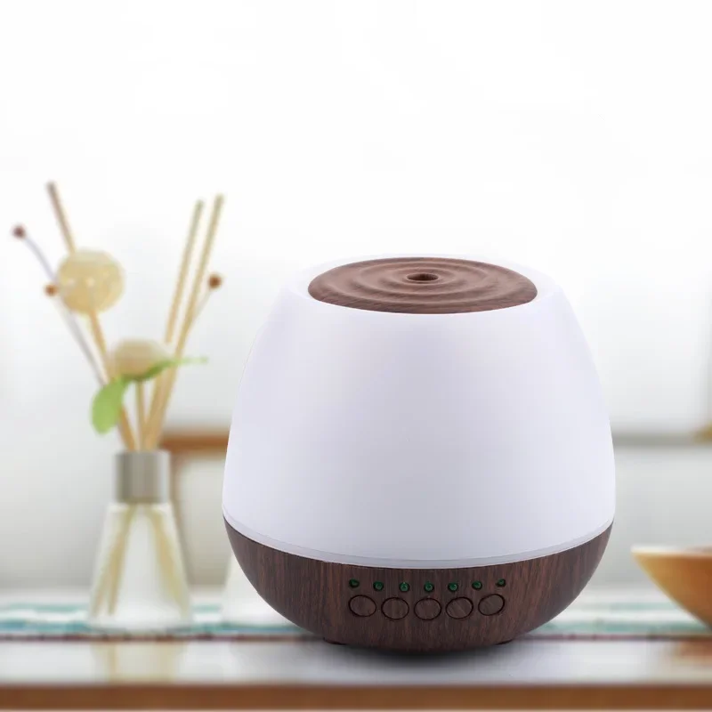 Ultrasonic Essential Oil Diffuser Aromatherapy Humidifier with Wood Grain Design, 7 LED Light Colors - Home Office Essential