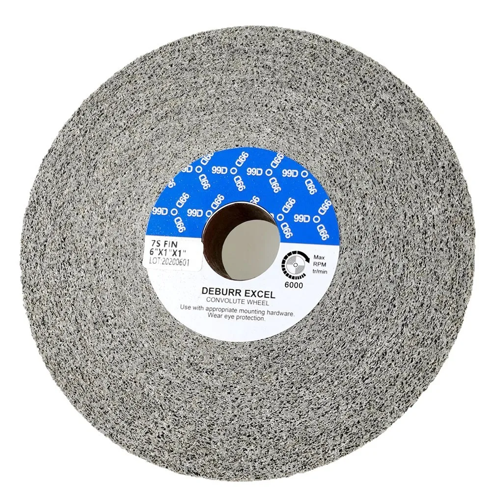 

Круг для снятия заусенцев - 6" x 2" x 1" 9S, мелкозернистый - карбид кремния - для снятия заусенцев, финишной обработки и полировки металла