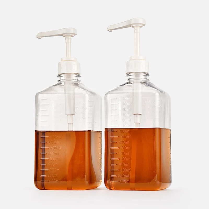 Commercial-Grade Syrup Dispenser Bottle - Hand-Press Plastic Squeeze Bottle for Bubble Tea & Coffee Shop