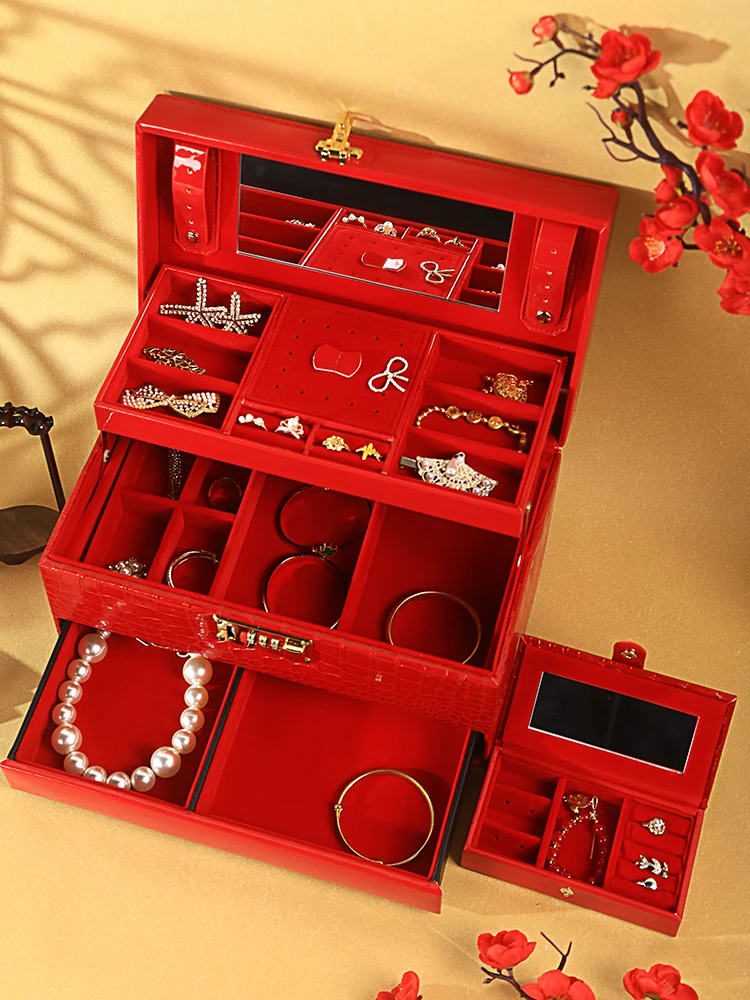 A Necklace Ring Bracelet Watch Holder Display Jewelry Strorage Box Organizer for Wedding Party Anniversary