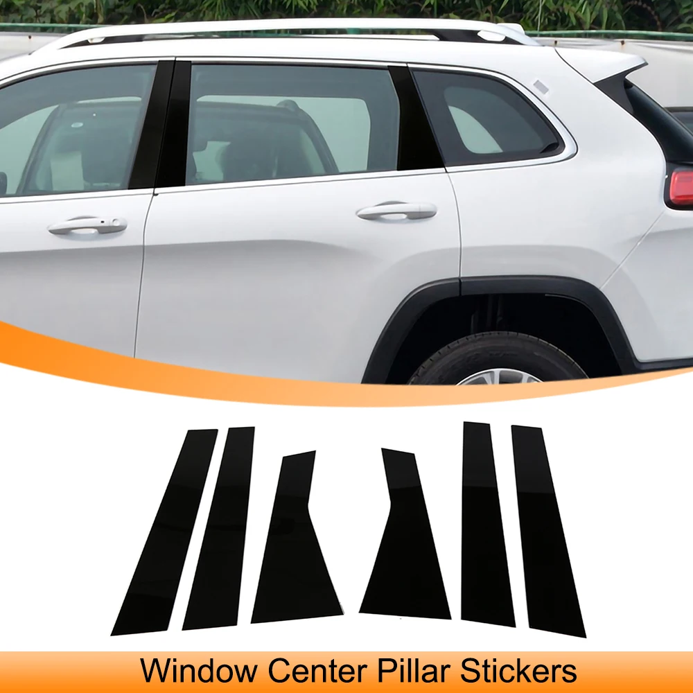 

Car Window Center Pillar Post Stickers PVC Decoration Trim Anti-Scratch Film for Jeep Cherokee 2014-2023 Exterior Accessories