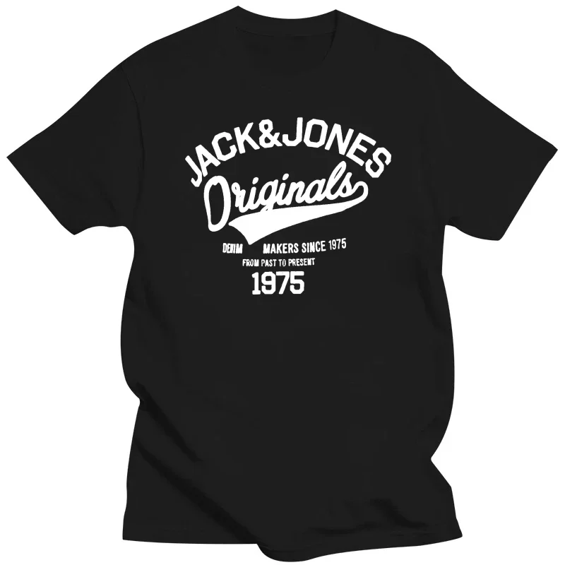 Camisetas estampadas vintage para hombre, ropa divertida, negra, Jack And Jones, Raffa