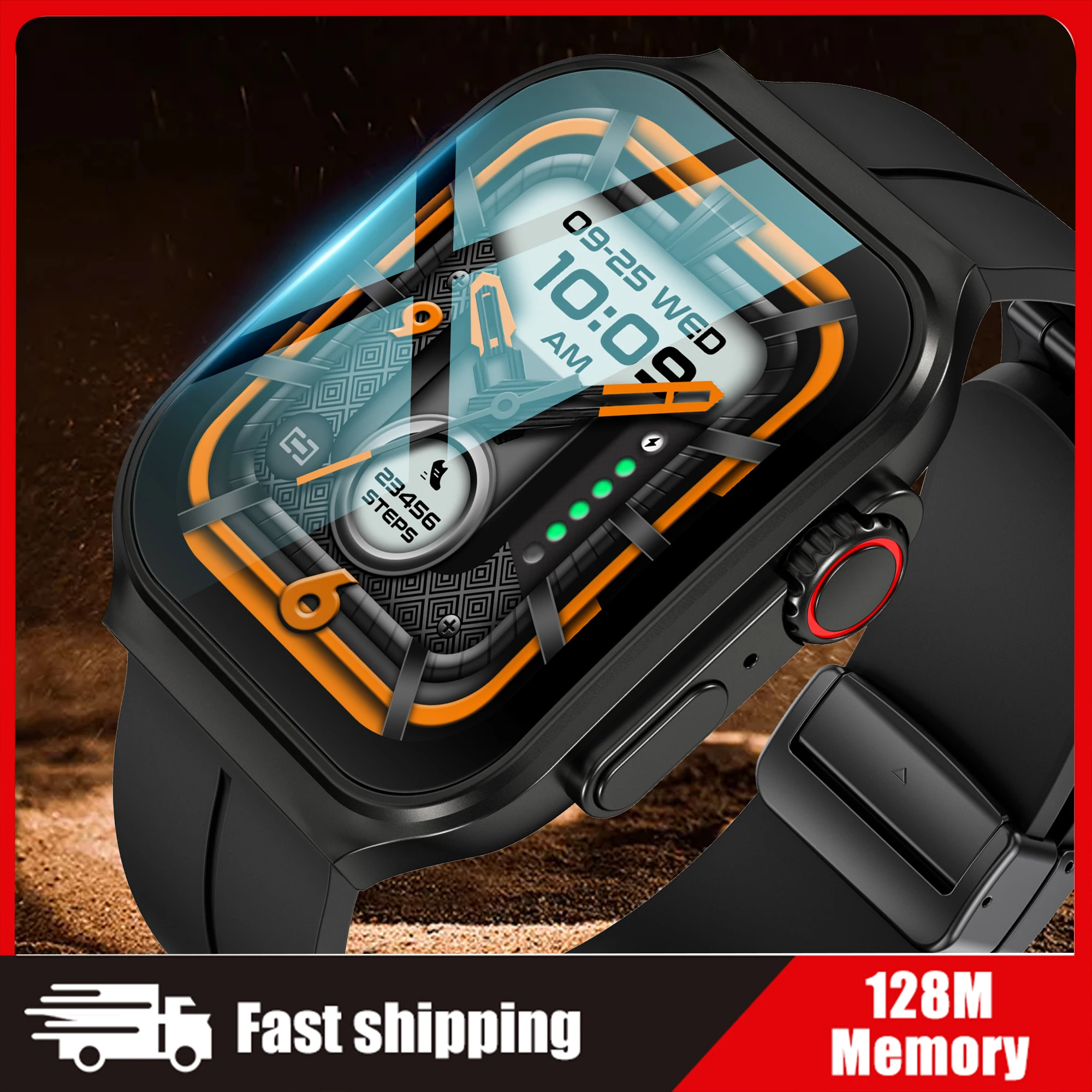 2024 New AMLED Curved Screen Smart Watch Heart Rate Blood Oxygen Health Monitoring Waterproof Men's Watch Smart Watch for women