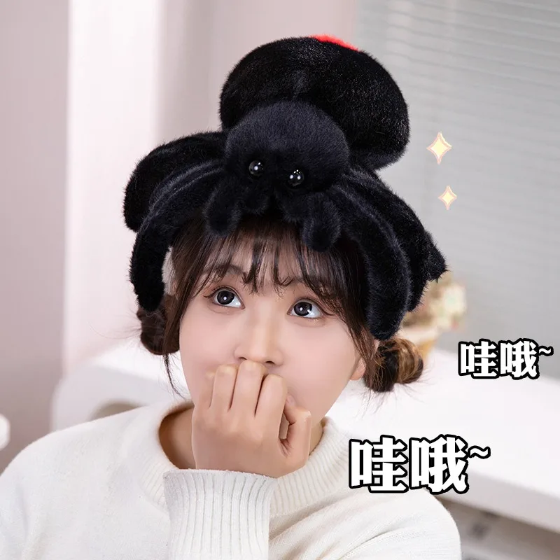 

Miniso Spider Plush Doll Funny Prank Props Doll Halloween Horror Black Spider Plush Dolls Best Gift for Girlfriends on Holiday