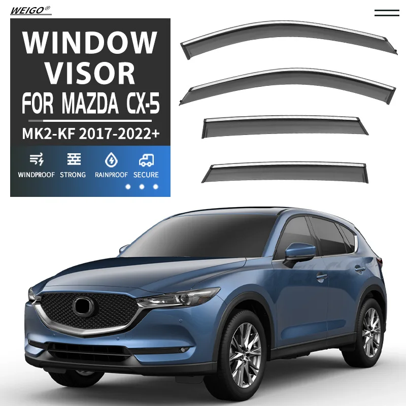 

Комплект из 4 дефлекторов для окон автомобиля MAZDA CX-5 KE KF 2012-2022+: защита от дождя и солнца, аксессуары для авто