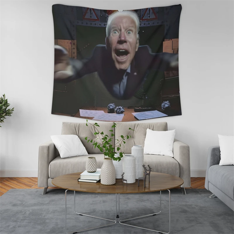 Gaslight Gatekeep Girlboss Joe Biden Jumpscare Wandtapijten Hangende Kunst Voor Slaapkamer Woonkamer Decor College Slaapzaal Achtergrond