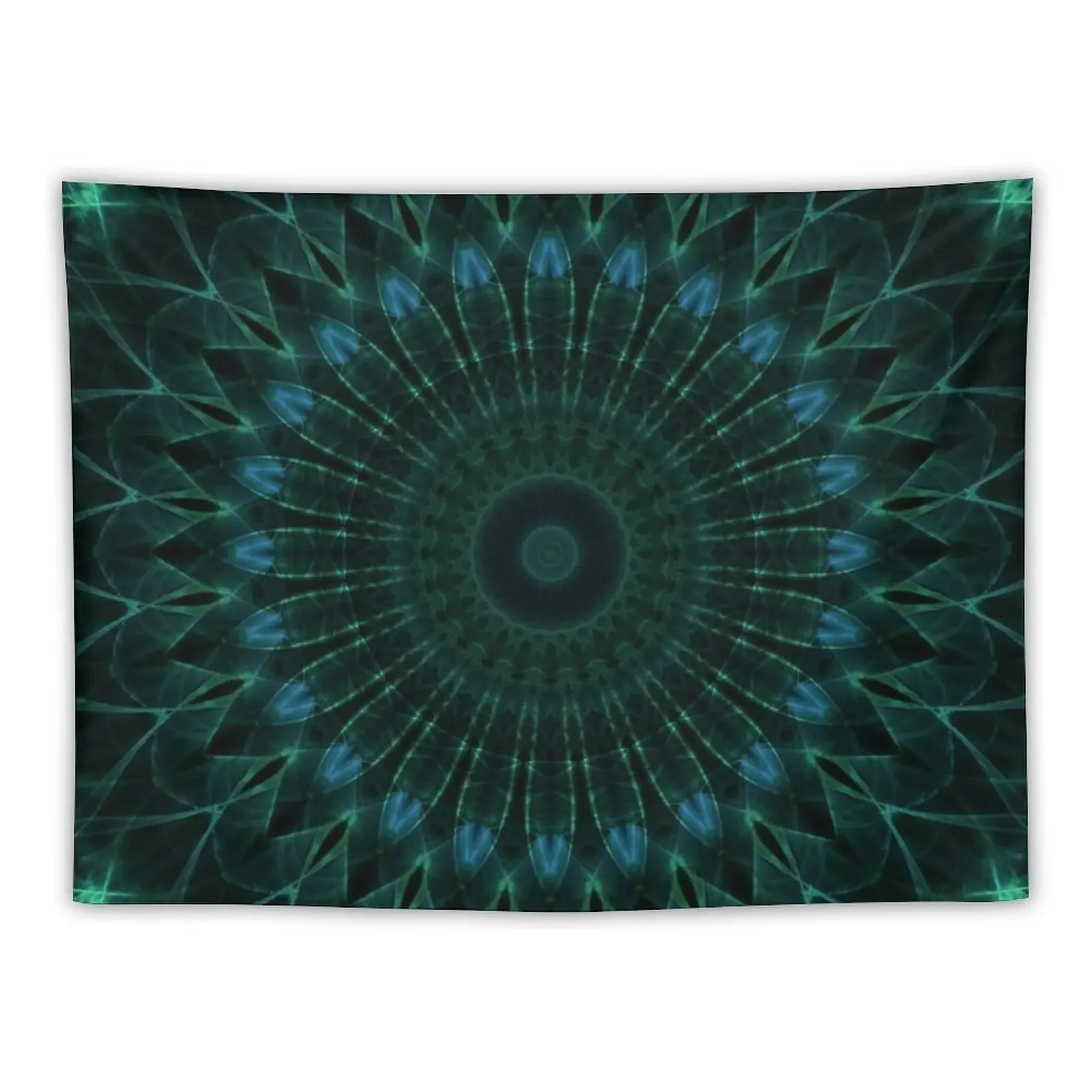 Mandala in dark green and blue tones Tapestry House Decorations Decorative Paintings Cute Decor Tapestry