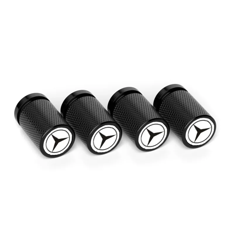 4pcs Car Logo Wheel Tire Valve Caps Stem Covers for Mercedes Benz AMG GLA GLC W202 W210 W203 W204 W205 W211 W212 W176