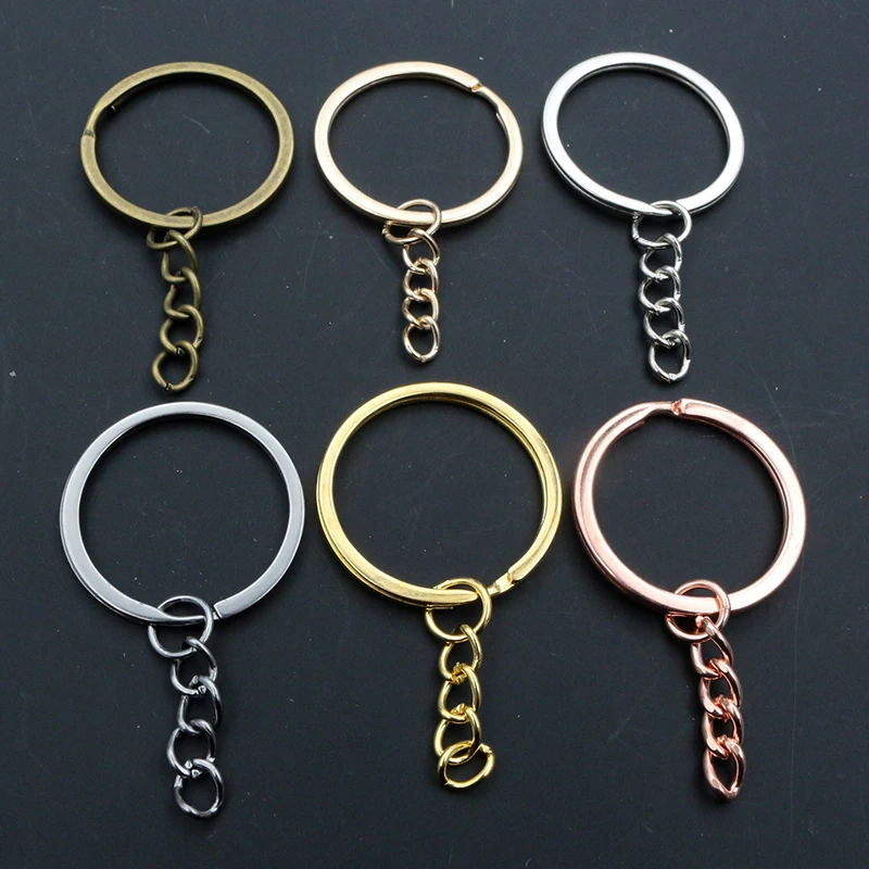 20 teile/los Schlüsselanhänger Kette 6 Farben Überzogen 50mm Lange Runde Split Schlüsselbund Schlüsselanhänger Großhandel