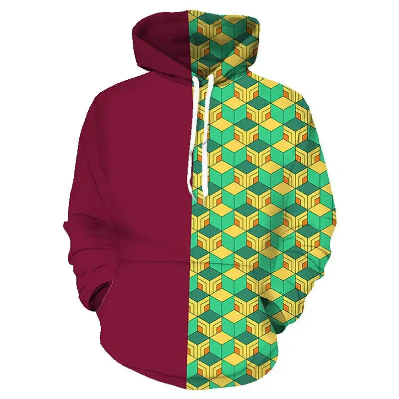 Anime Demon Slayers Hoodie Men's Cos Outfit Peripheral Printing 3D Hooded Hoodie Decoration Supplies Streetwear Harajuku Y2K