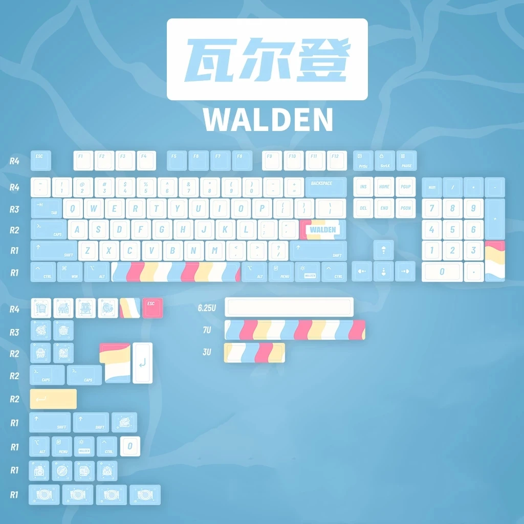 

138 Keys/set Walden Theme Keycaps PBT Dye Subbed Key Caps Cherry Profile Keycap For Keychron Q2 K2 65% 75% Anne GK64 Poker