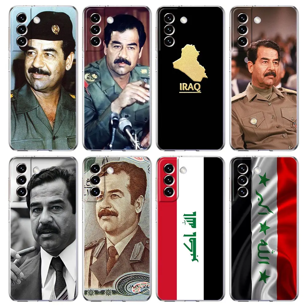 Saddam Hussein Iraq Flag Clear Silicone Phone Case For Samsung Galaxy S23 S22 5G S20 Ultra S21 FE 5G S10E S9 S8 S10 Plus Cover