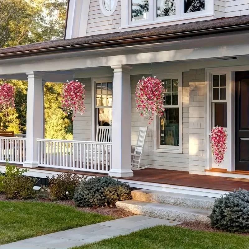 1 Stück künstliche hängende Sonnenblume, wetterbeständig, Dekor für Zuhause, Garten, Hochzeit, Garten, Dekoration, dekorativer Blumenstrauß – Detail 7