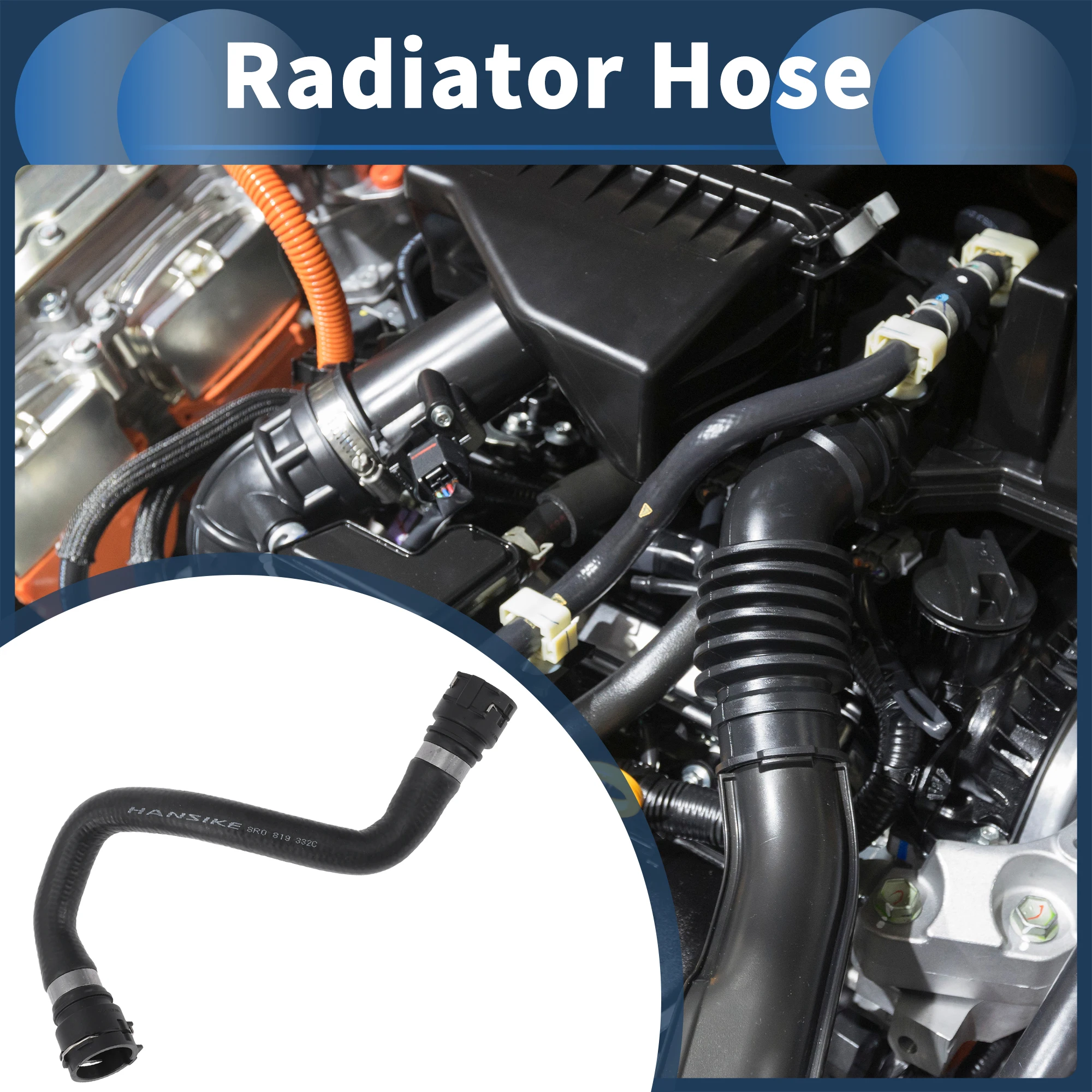 X خرطوم المبرد Autohaux لأودي Q5 2.0L 2013-2017 رقم 8R 0819332 سي أسود 1 قطعة