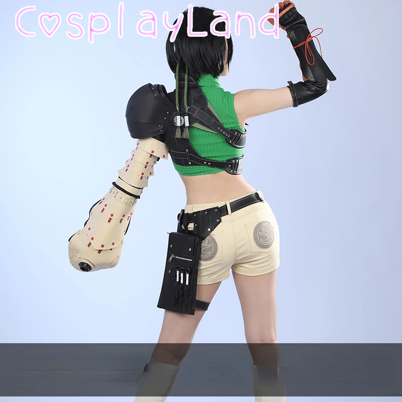 Travestimento Yuffie Kisaragi Costume Cosplay femminile FF 7 Yuffie vestito da gioco completo Set costumi per feste di carnevale di Halloween