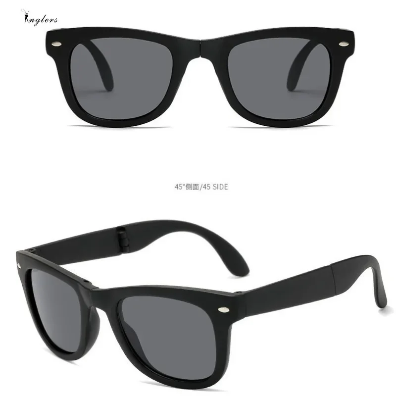 New Vintage Folding Sunglasses Men Brand Designer Eyewear Women's Fold Fashion Square Portable Outdoor Sport Sun Glasses Male