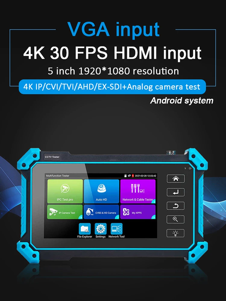 NOYAFA IPC CCTV Tester 5,4 Zoll 4K 1080P 8MP AHD CVI TVI IP Kamera Tester mit HDMI VGA Eingang Monitor Cftv IP Test