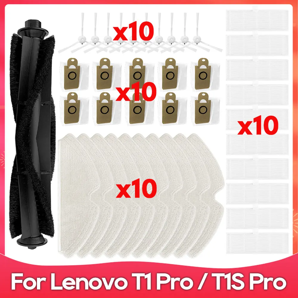 Fit For Lenovo T1S Pro / Proscenic M7 Pro Roller Side Brush Filter Mop Cloths Dust Bag Robot Vacuum Cleaner Spare Part Accessory