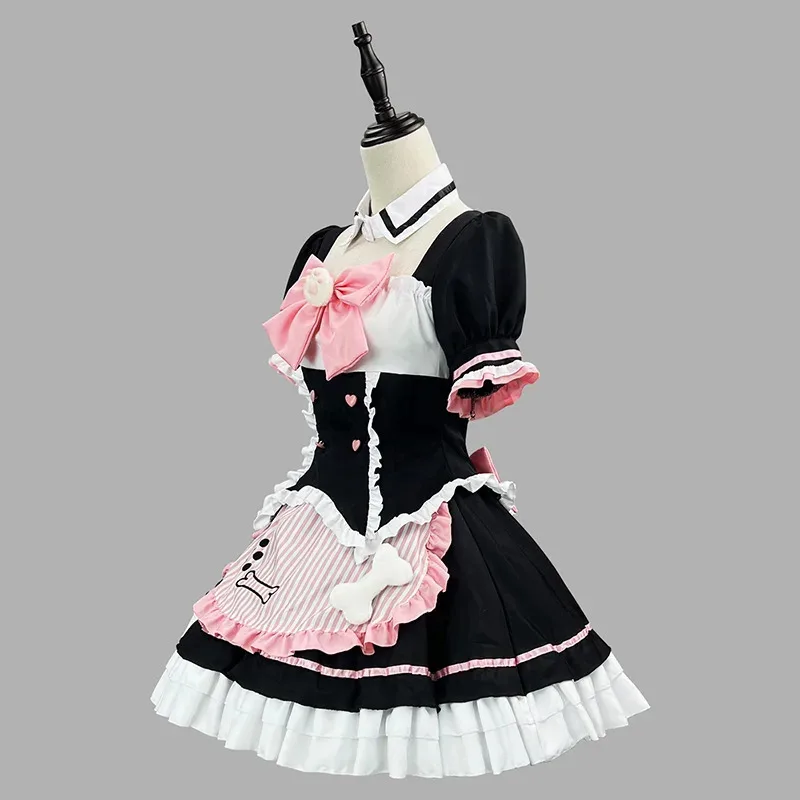 S-5XL lindo vestido de sirvienta de gato Lolita con volantes de manga corta NEKOPARA Cosplay para niñas Neko traje de camarera traje de fiesta escenario