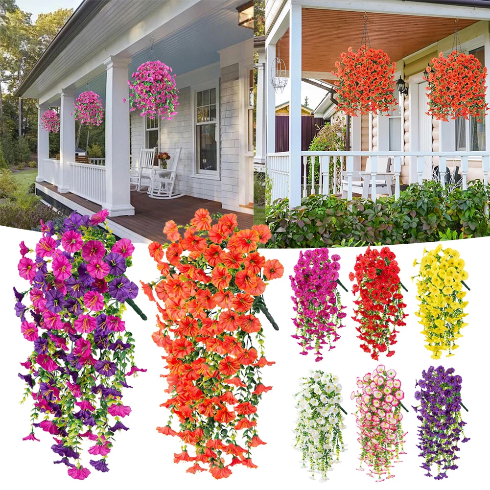 

Artificial Hanging Flowers Plants For Outdoor Decoration Artificial-Vines Classic Decorative Flower Wreath For Home Decoration