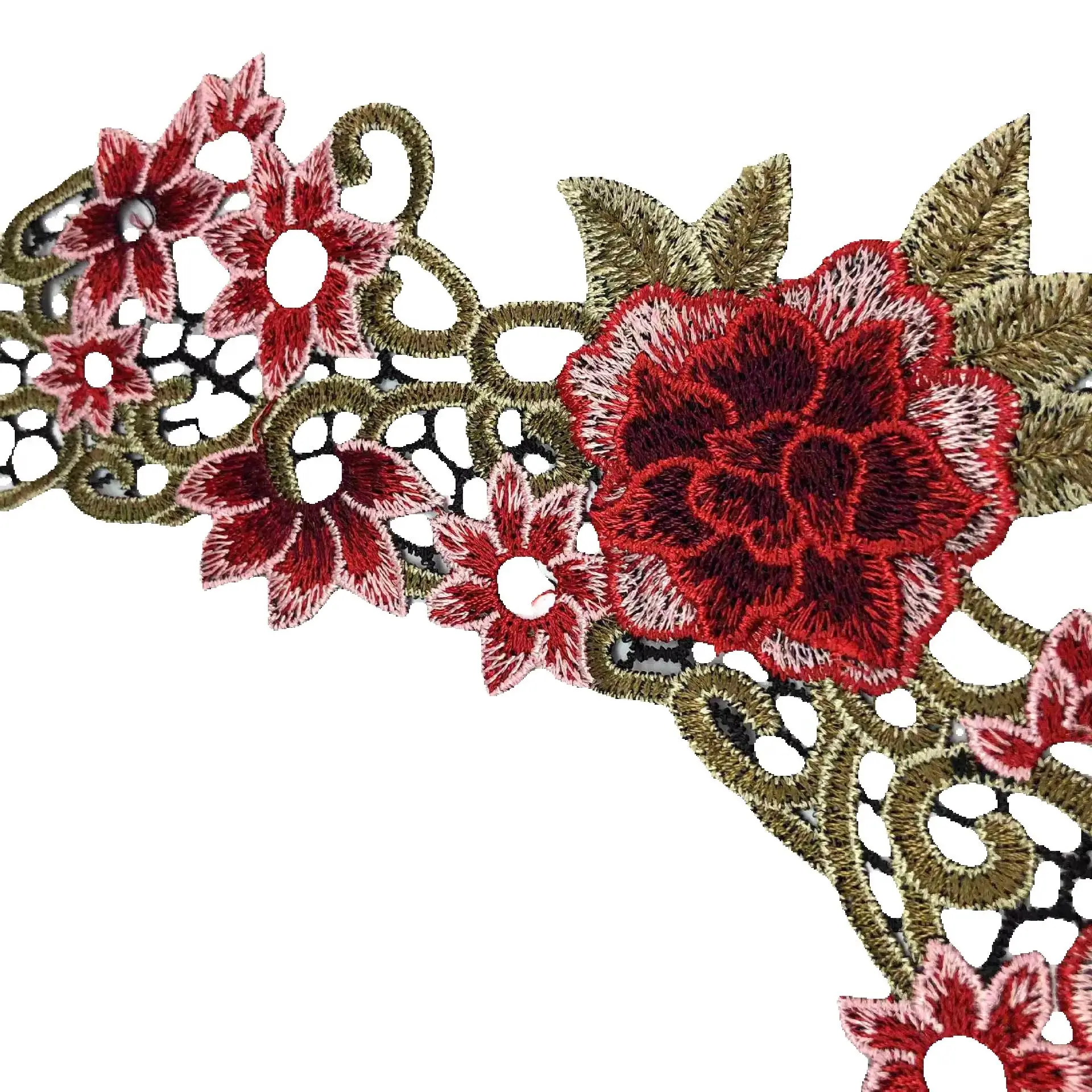 1PCS New hollow ethnic embroidery collar flower three-dimensional laminated water-soluble embroidery applique clothing accessori