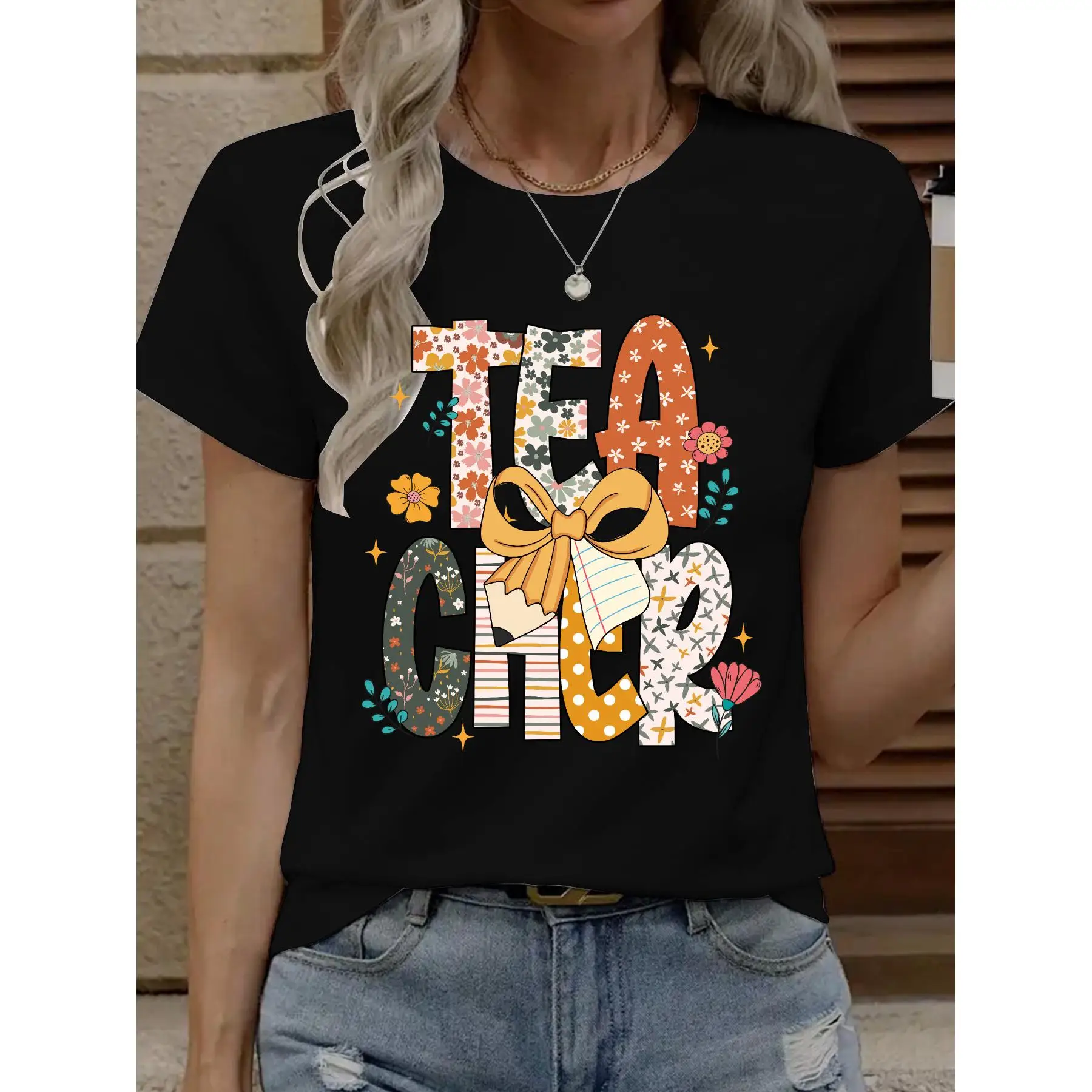 

Teacher T-shirt, First Day of School Tee, Teacher Appreciation Week Gift, Cute Teacher Graphic Top, Back To School Outfit