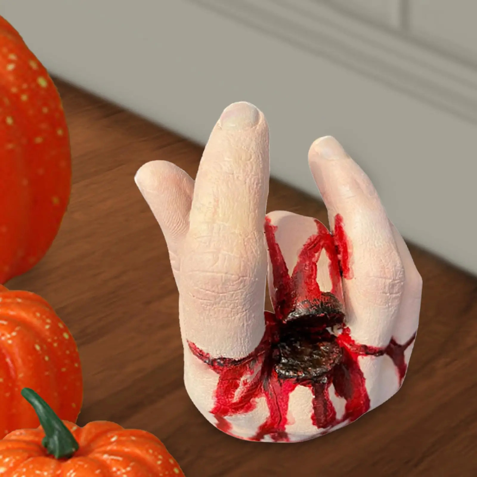 Halloween Decorations Life Size Severed Props Scary Hand Statue Bloody Hand