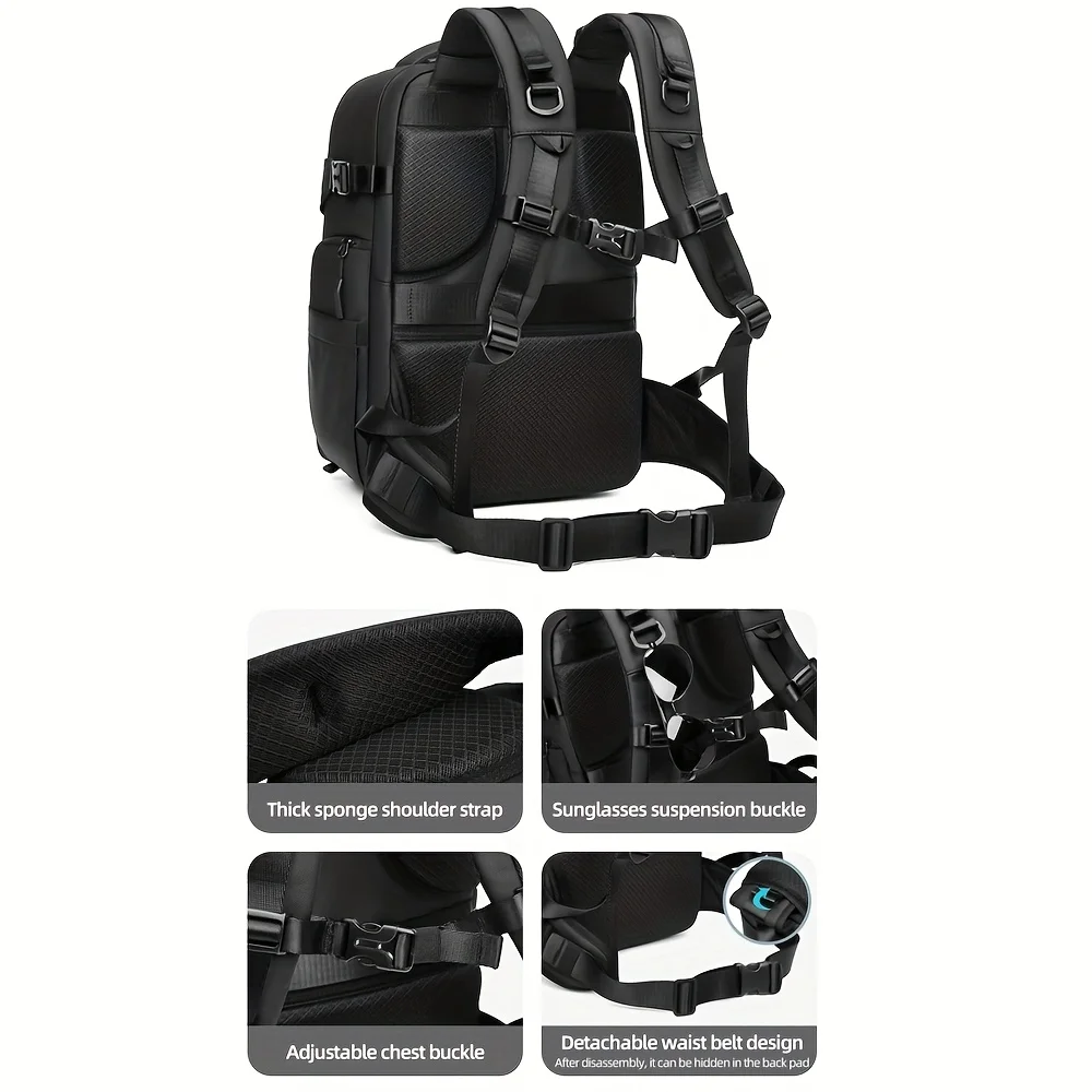 1 DSLR-Fototasche, Multifunktionale Drohnentasche, Große Größe mit TSA-Schloss, Trocken-Nass-Trennung, 17-Zoll-Laptop-Fach – Detail 8