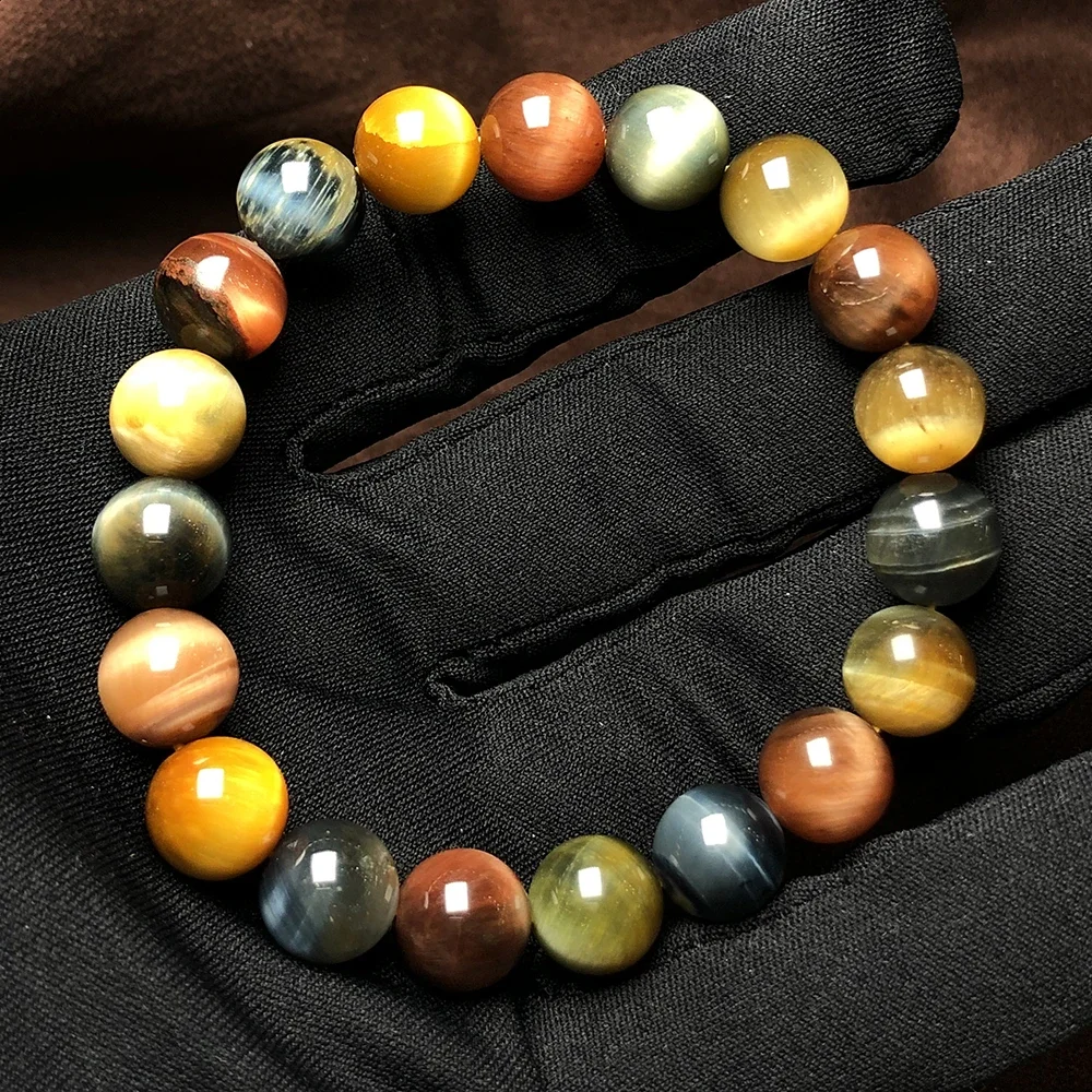 Exquisite 10mm natural tiger eye gemstone bead bracelet, a thoughtful jewelry gift