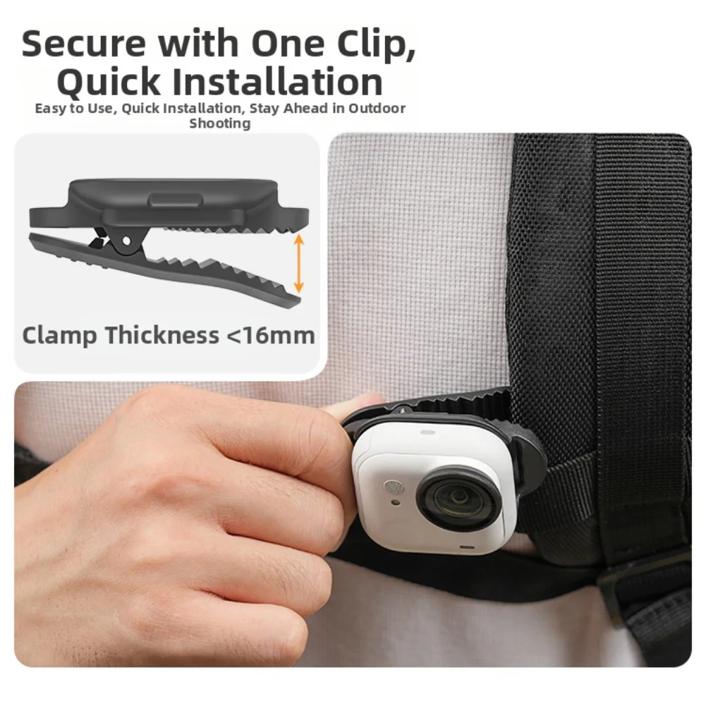 Backpack Clip For Insta360 GO Ultra Backpack Clip: Magnetic Quick-Release Sports Camera Mount ABS 7*6.2*5.4CM Backpack Clip