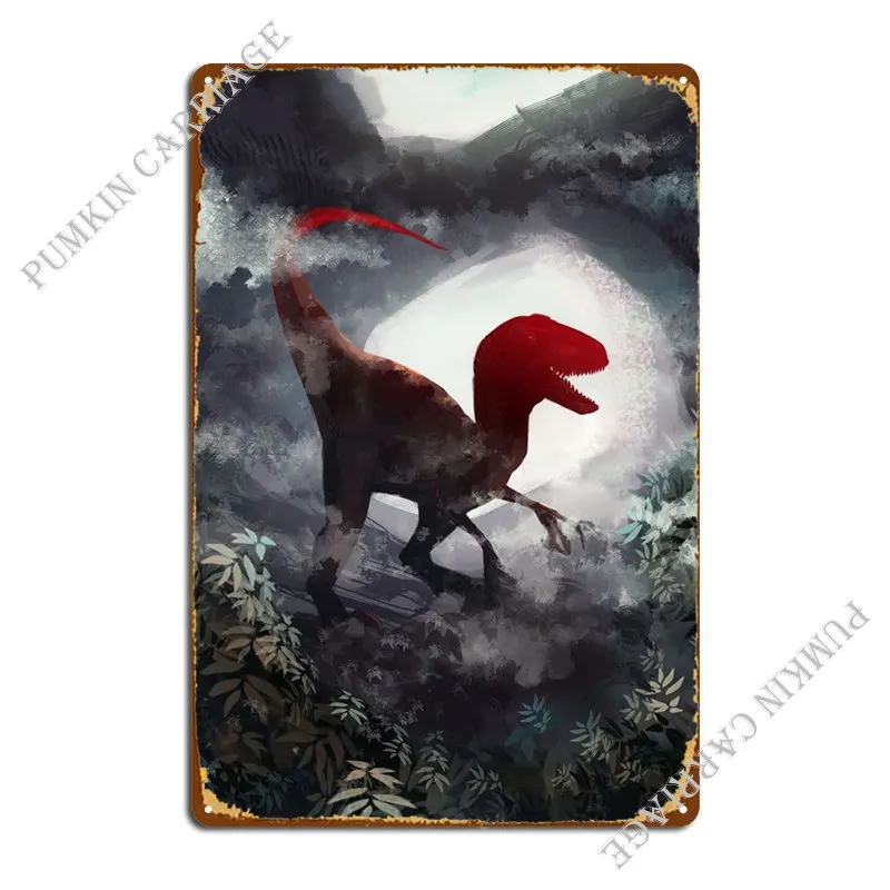 Velociraptor Metal Plaque Party Party Club Wall Pub Tin Sign Poster