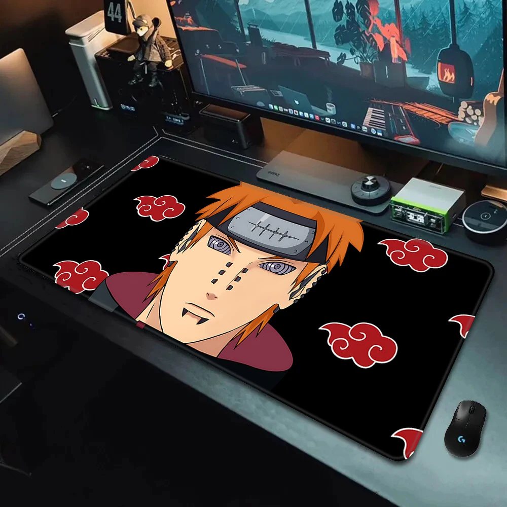 Alfombrilla de ratón de Anime n-naruto Eyes, almohadilla de ratón antideslizante con borde de bloqueo, impresión HD, teclado, PC, escritorio,