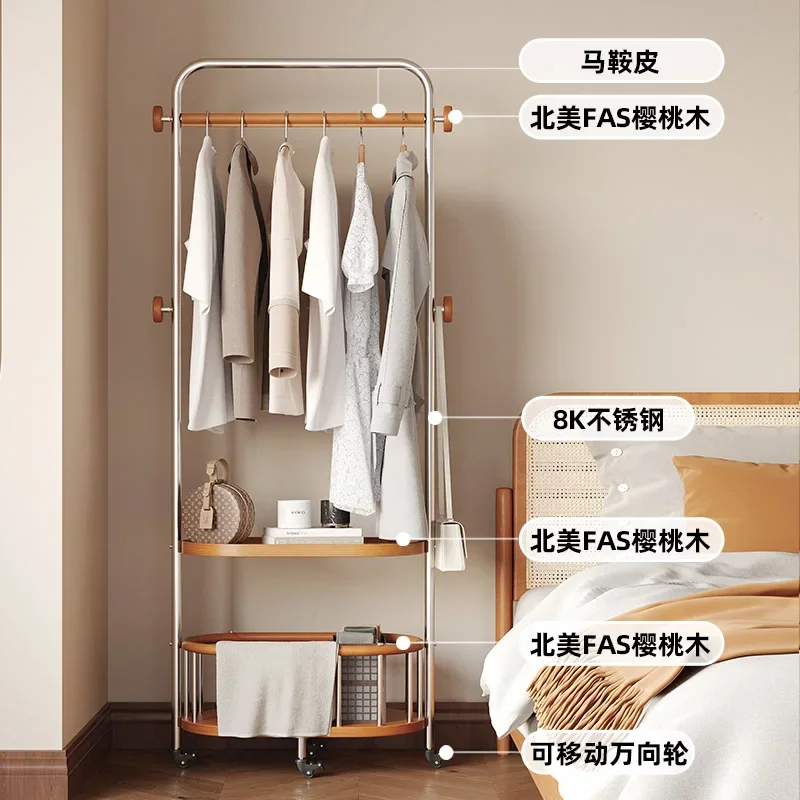 Cherry Coat Rack for Bedroom Long Lasting Modern Design Stable Structure Reinforced Frame Space Saving Non-Slip Feet