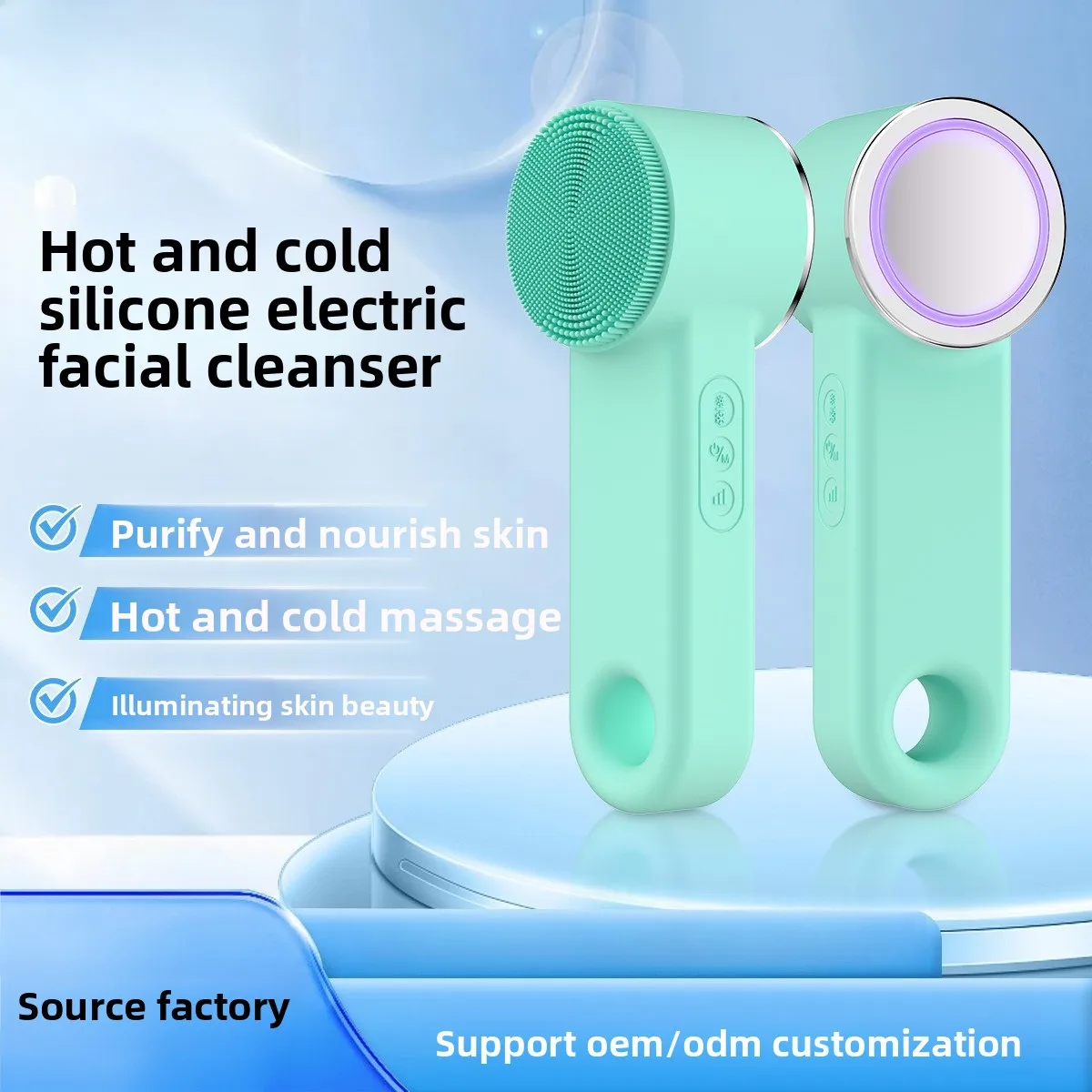 New Electric Facial Cleanser Face Wash Brush Silicone Beauty Instrument Cleansing Brush Face Wash Instrument Cleaning Artifact