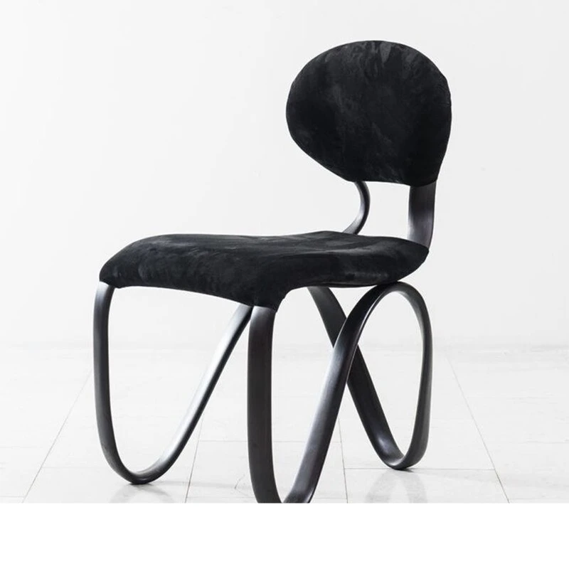 Designer creative art chair curved lines relax sofa chair milk tea shop outdoor photo lounge living room
