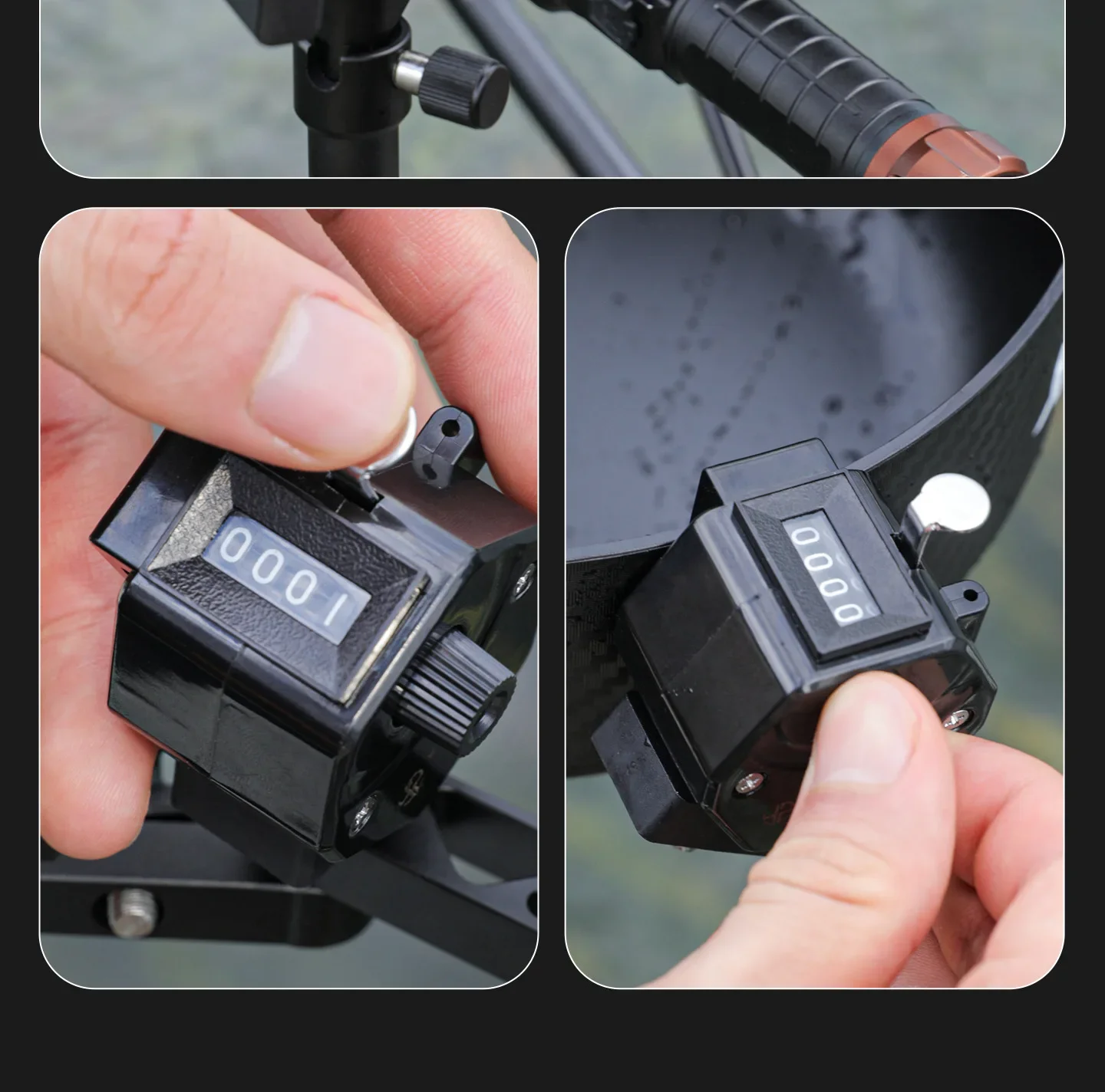Outdoor-Angelzähler, manueller mechanischer Zähler, handgehaltener Zähler, 4-stelliger Zähler, Klickzähler für Köderboxen – Detail 29