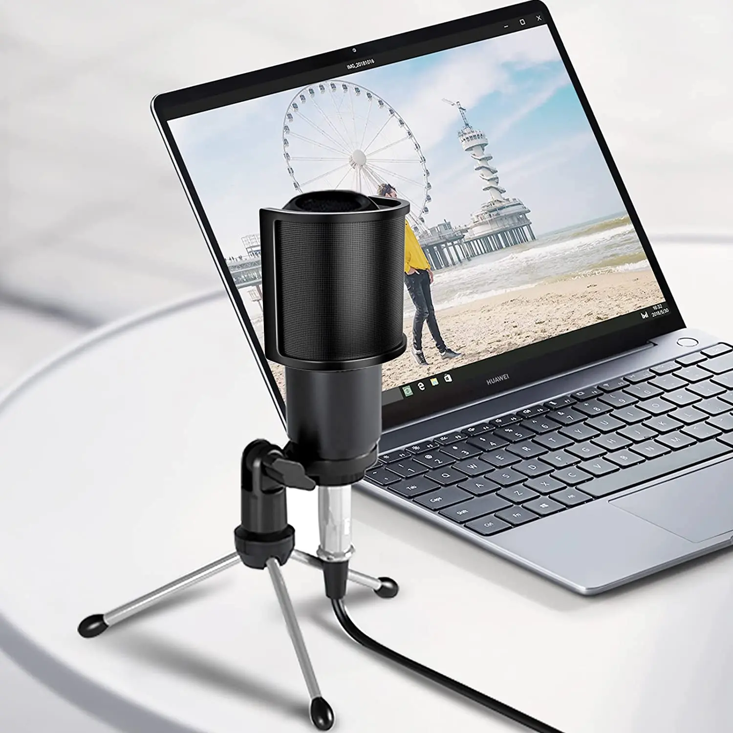 Đa Năng Micro Màng Lọc Âm Micro Điện Dung Máy Tính Thu Âm Phòng Thu Kim Loại Chắn Gió Cho FIFINE K669 K658 Mic Pop Màn Hình