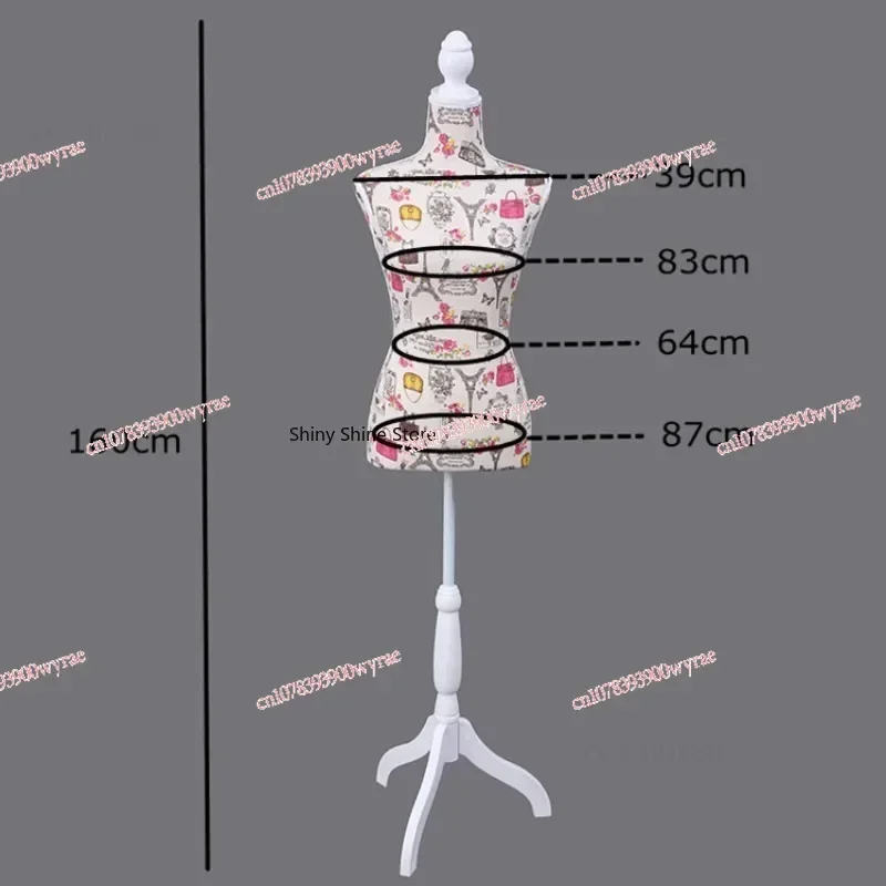 

PU Foam Plastic Sewing Tailor Female Mannequin Printed Linen Mannequin for Clothing Design Model Display Stand Can Be Pin P