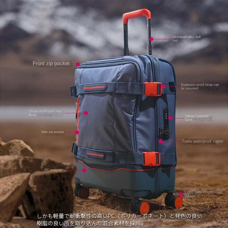 Nylon Fabric Luggage Water‑resistant,Scratch‑resistant,Wear‑resistant Outdoor Trolley Case Unisex Ultra-Light Carry-On Suitcase